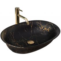 Умывальник (раковина) REA ROMA MARBLE BLACK MAT накладной